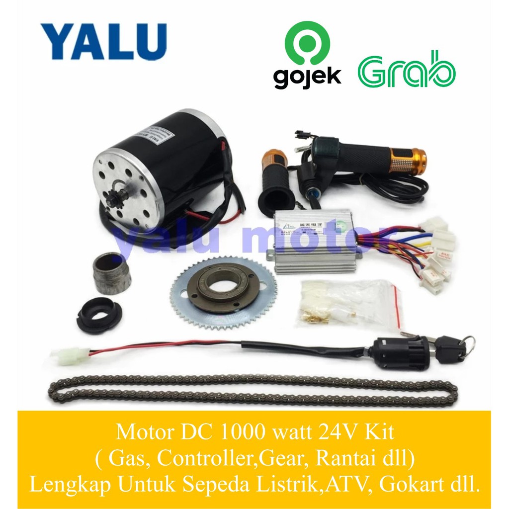 Dinamo Listrik 1KW Motor DC 48V 1000 Watt Motor Listrik 1000W ATV Gokart Mini Jeep Ebike Escooter