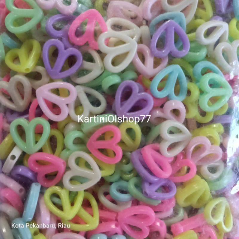 10 gr Manik Mote Pastel PRETZEL LOVE// Garis Love