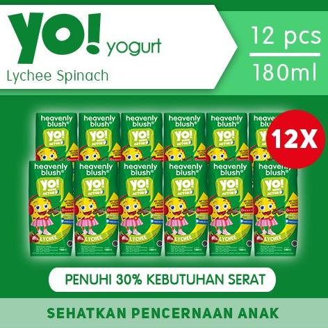 

(BISA COD) Yogurt Heavenly Blush YO Lychee Spinach [12 x 180 ml] TERUJI Kode 1008