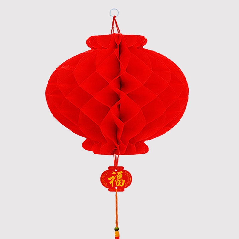 1 Pcs Lentera Kertas Merah Cina Dekorasi Tahun Baru 24 Cm Chinese Lantern