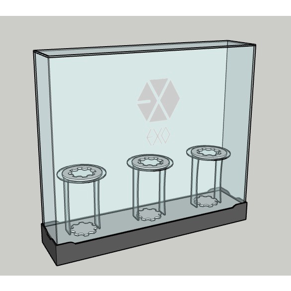 [BOX LIGHTSTICK] LIGHTSTICK EXO 1 2 3 DENGAN LAMPU / BOX LIGHTSTICK AKRILIK DENGAN LAMPU