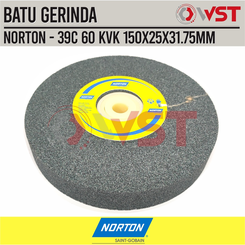 Norton Batu Gerinda Duduk 6Inch C60 / Batu Asah 150x25x31.75 Grit 60