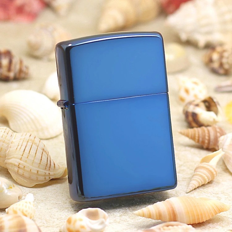 Korek Api Zippo Polos Blue Ice Grade Ori