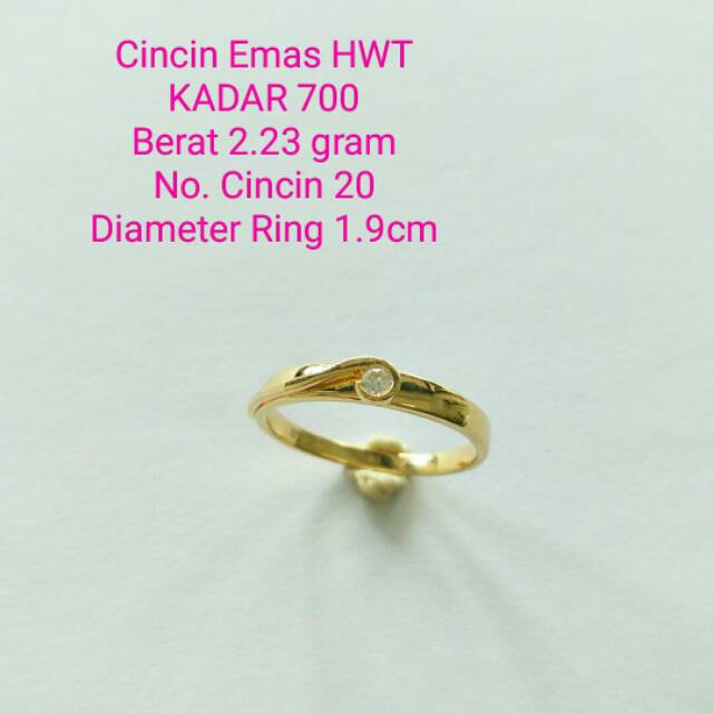 Cincin Emas Kadar 700 Hwt Berat 2 23 Gram Indonesia