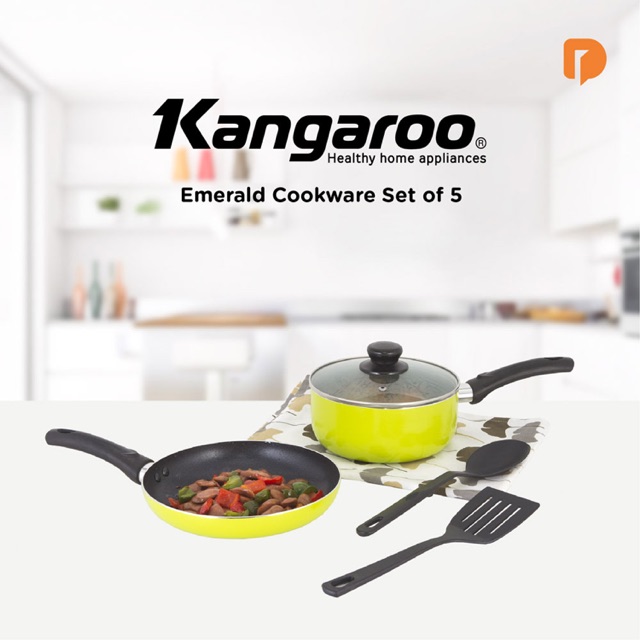 Kangaroo Emerald Cookware Set 5 Pcs