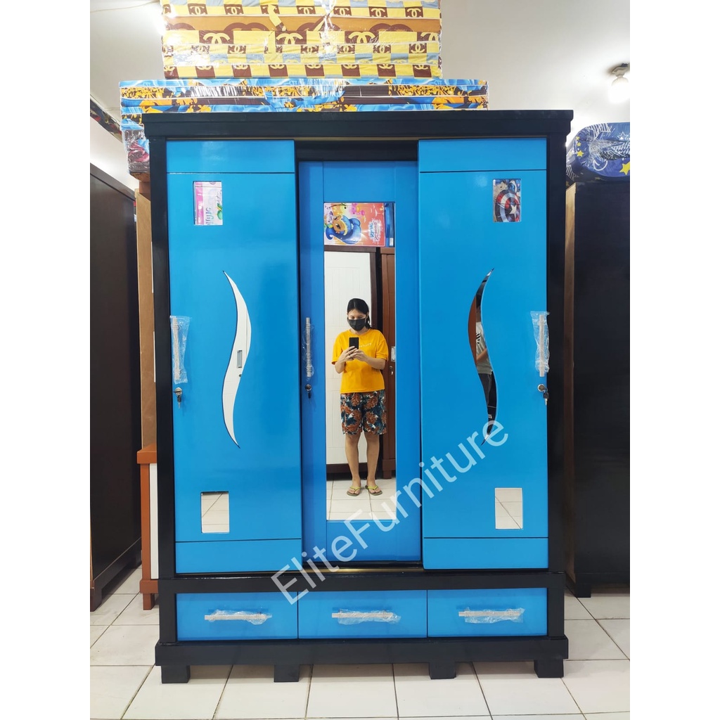 Lemari Pakaian 3 Pintu sleding Lemari baju 3 pintu sleding  / Lemari Pakaian Sleding / Lemari Baju G
