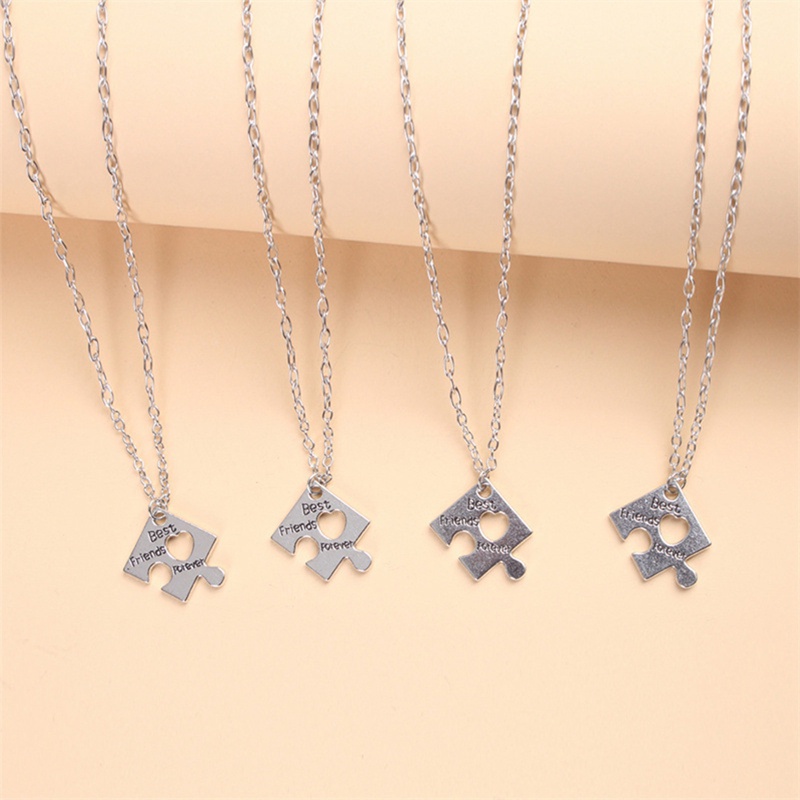 4pcs Kalung Persahabatan Bentuk Puzzle Hati