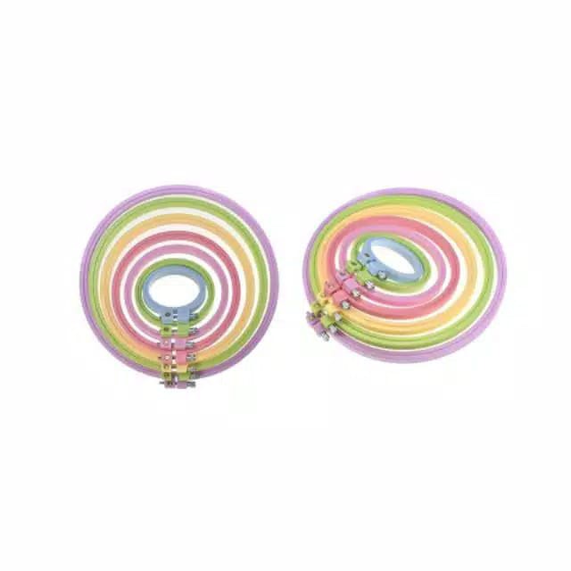 PCS - Pemidangan Plastik Set / Colorful Embroidery Hoop Plastic IMPORT ANK