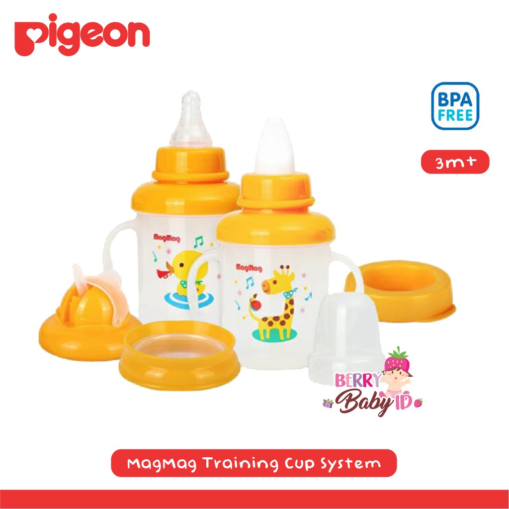 Pigeon Magmag Training Cup System Botol Gelas Minum Bayi 180 ml Berry Mart