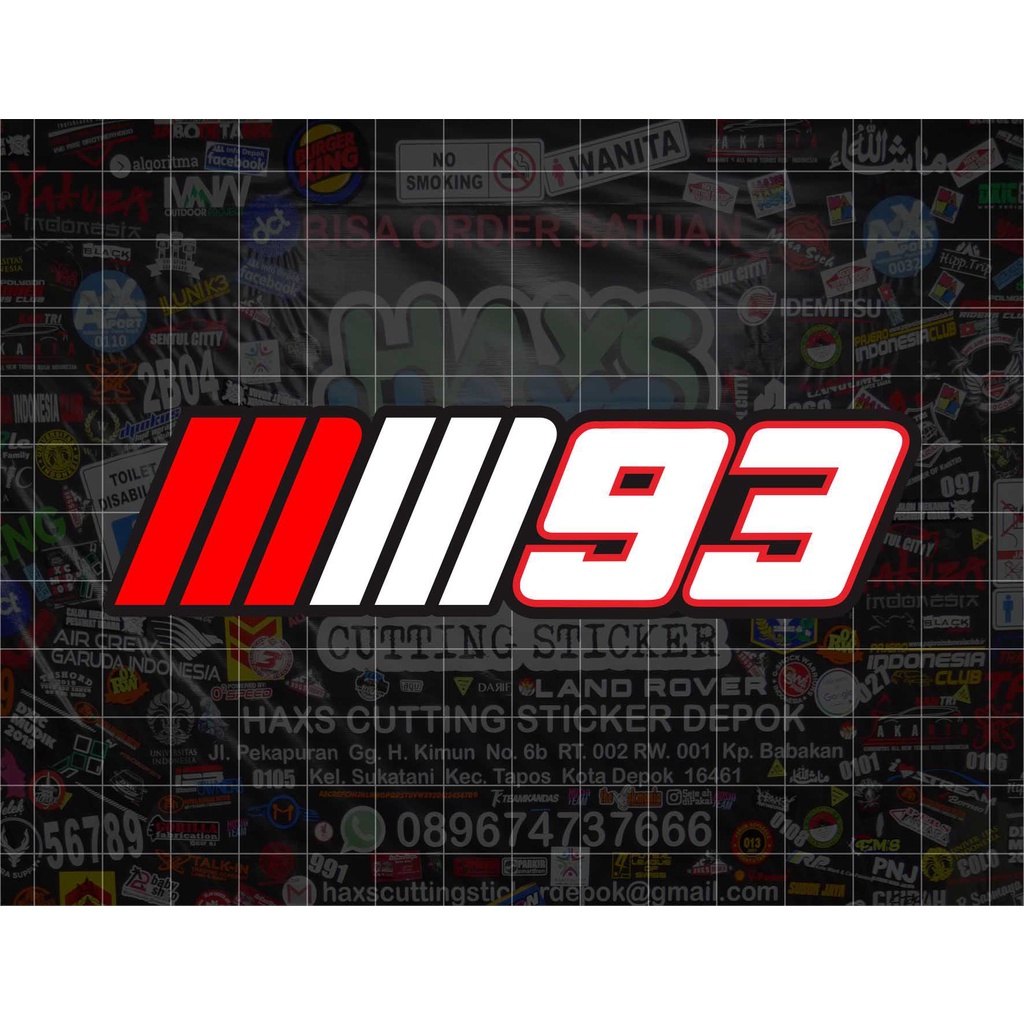 Cutting Sticker Visor Helm MM93 Ukuran 12 Cm