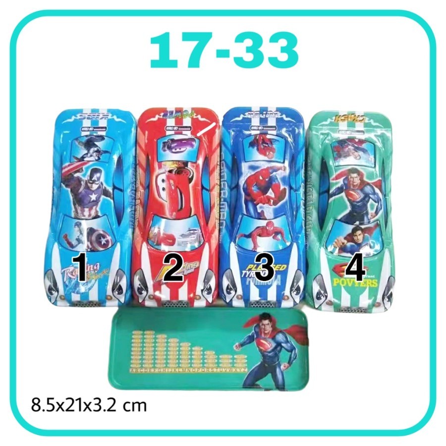 

SJS Kotak Pensil Kaleng Mobil 2 Susun/Tin Pencil Case Box/Penyimpanan
