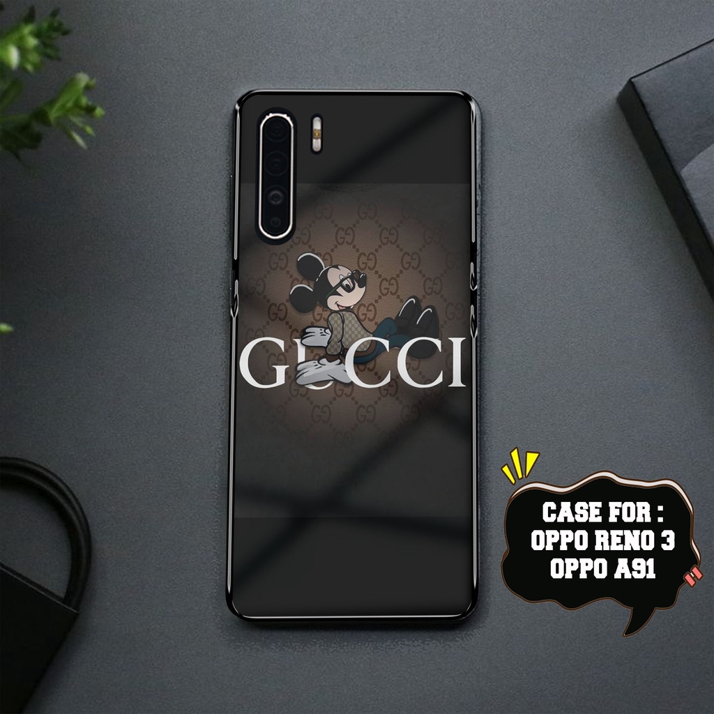 Case OPPO RENO 3/A91  - Casing OPPO RENO 3/A91 [ MICKEY GUCCI ] Silikon OPPO RENO 3/A91  - Case Hp -