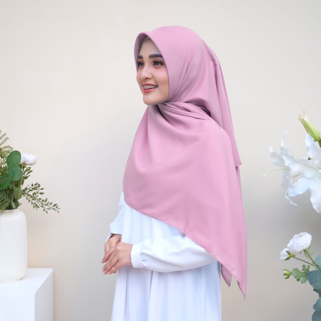 Hijab Segiempat Polycotton Scarf Premium Part 1 Hazel by MIZA-Pink Chalk