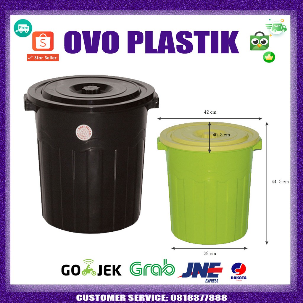 Tong Air 35 L Tempat Sampah Besar Ember Plastik Bak Tong Air 35 L Tempat Sampah Besar Ember Plastik Bak