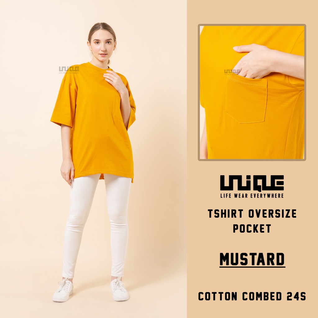 UNIQUE - (Pocket Series) Kaos Oversize Pocket Mustard