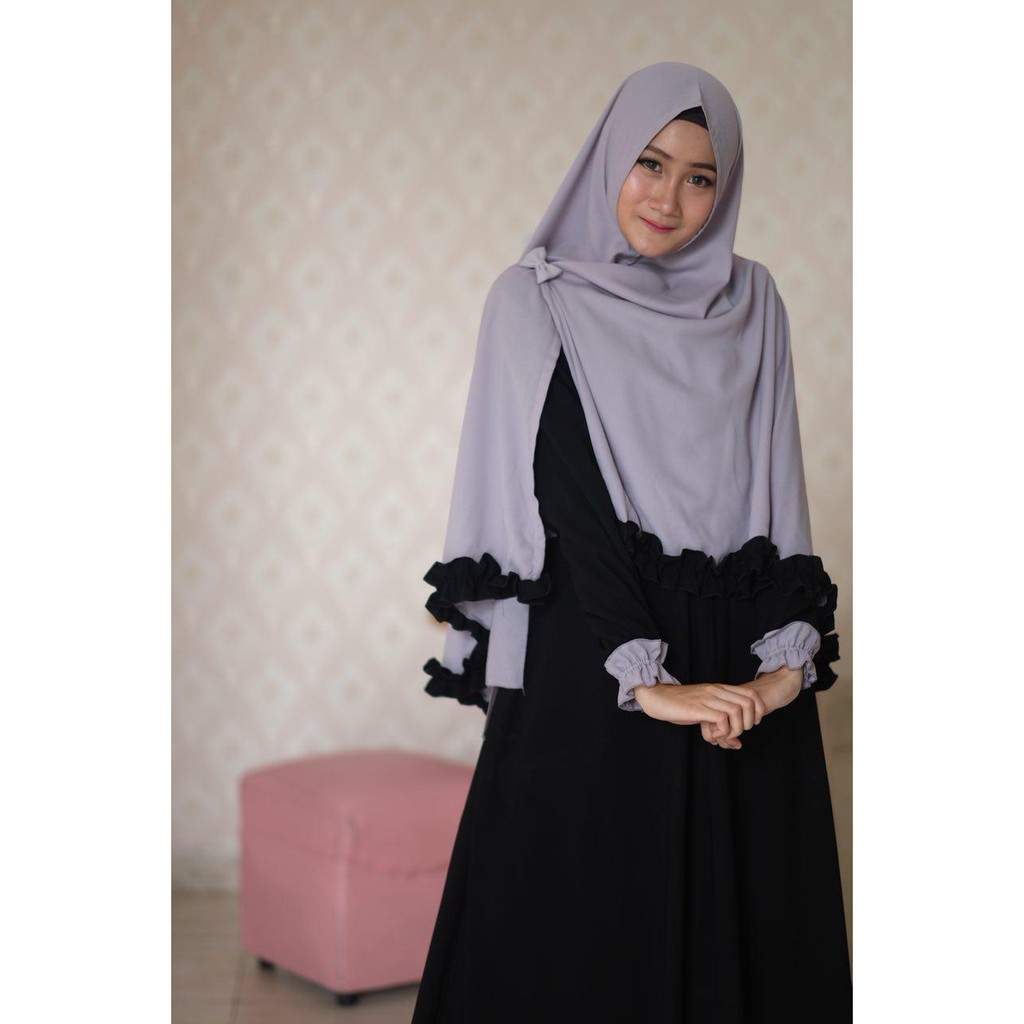 Gamis Aira Hitam By Adzkia Hijab Syari Shopee Indonesia