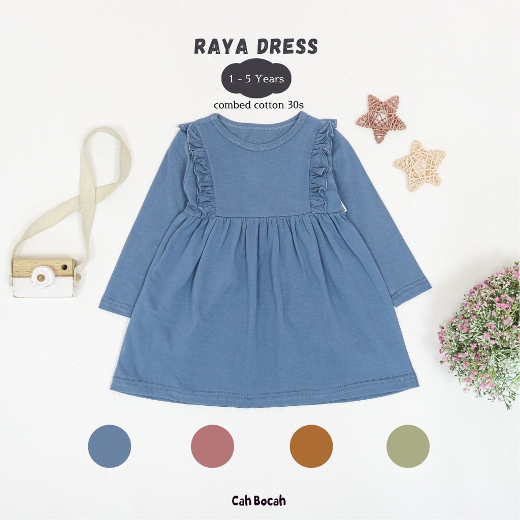 Cah Bocah Raya Dress / Baju Anak Perempuan Lucu / Lengan Panjang