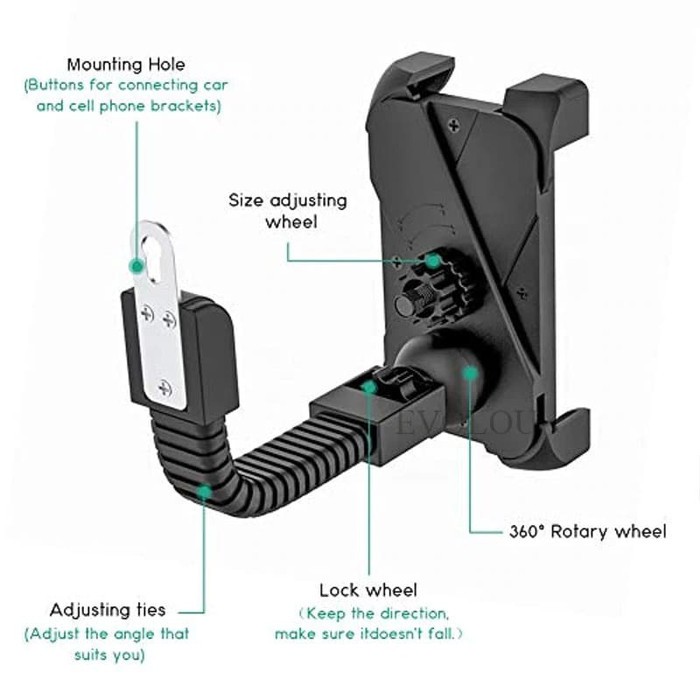 HOLDER HANDPHONE model X STAND HP DI SPION MOTOR ANTI FALL ROTASI 360