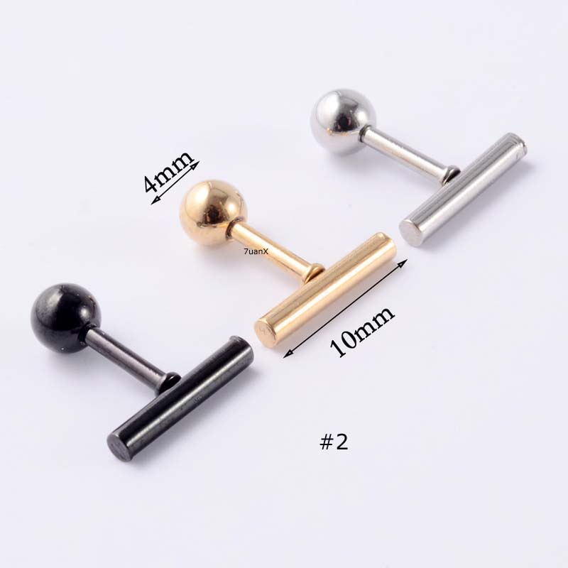 1 Piece Spring Hanger Shape Stainless Steel Helix Upper Lobe Piercing Earrings Stud