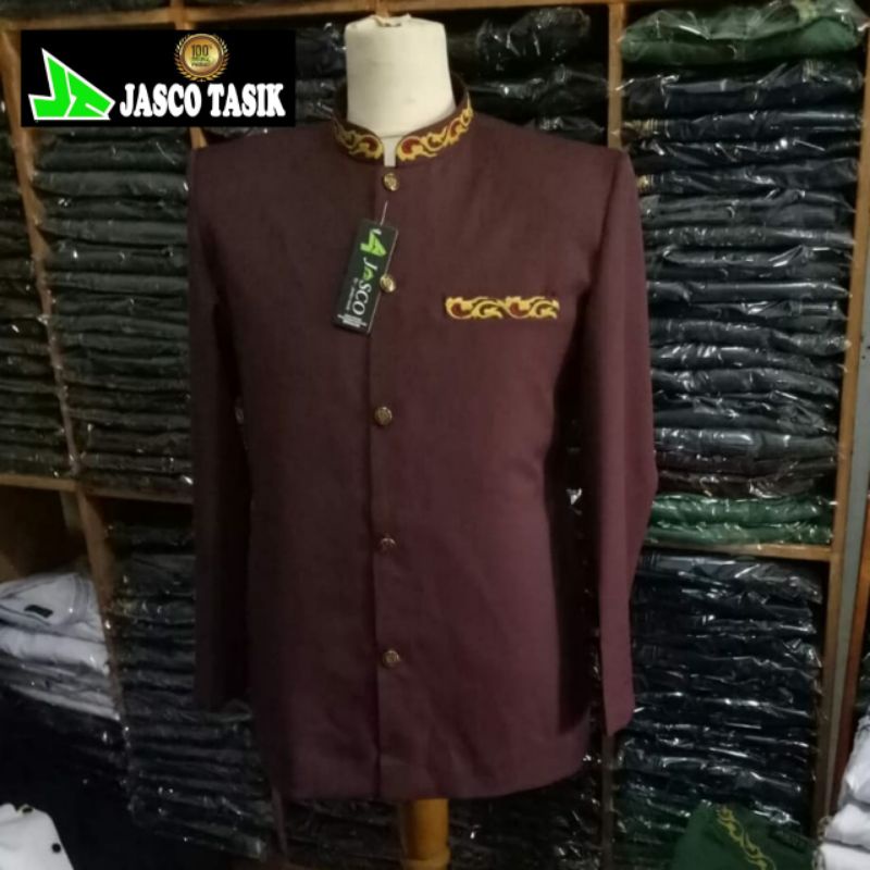 Jasko Baju koko Jas koko Jasco  marun KS Atasan pria muslim Jasko  wol Novus by Jasco tasik