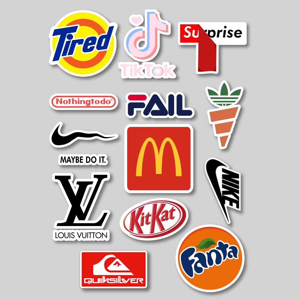 

STICKER PACK BRAND LOGO | STIKER AESTHETIC LAPTOP AKSESORIS HP ANTI AIR MOTIF HELM TUMBLER