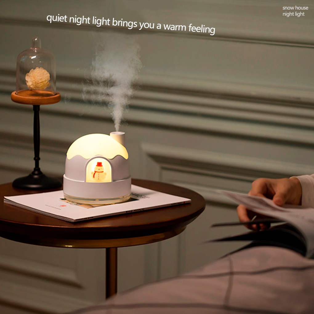 BENCO Humidifier 350ML Cute Snowman BPA-Free USB Essential Oil Night Light Fine Mist