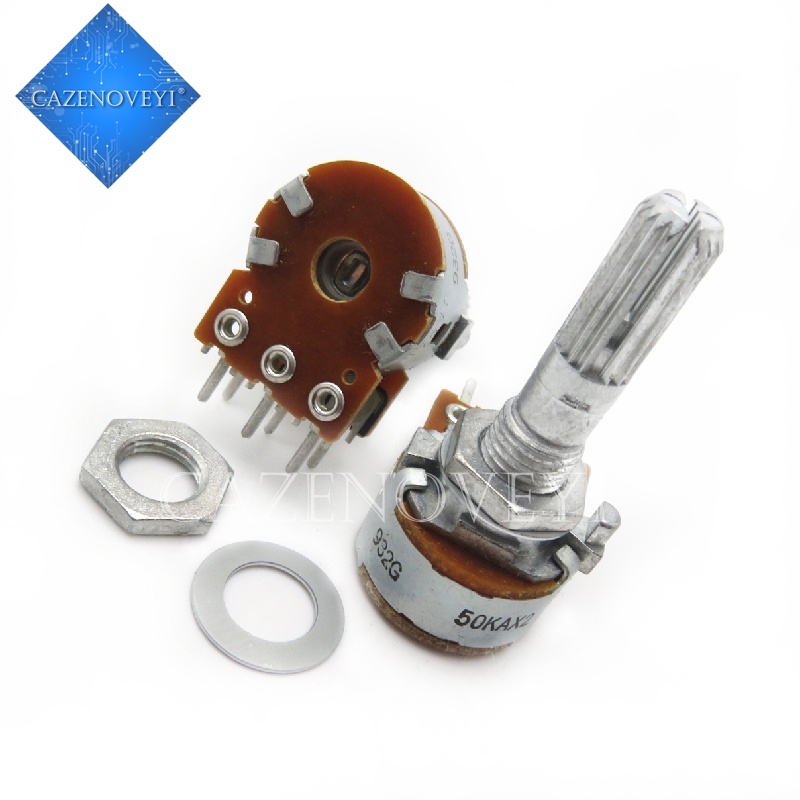 1pc potentiometer volume Ganda Gaya Jepang Ukuran 25MM Untuk Alps 16 Tipe A50K A100K