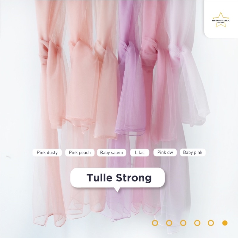 rtf 1 Rol Bahan Kain Tulle Tile Strong Polos 50 yard