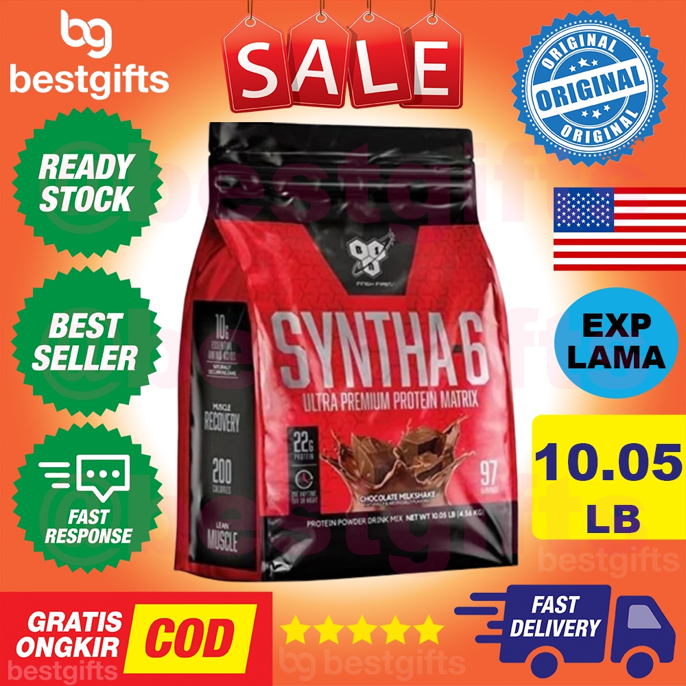 BSN FINISH FIRST SYNTHA 6 ULTRA PREMIUM PROTEIN MATRIX ASUPAN PROTEIN HARIAN MENAMBAH MASSA OTOT FITNESS 10.05 LB