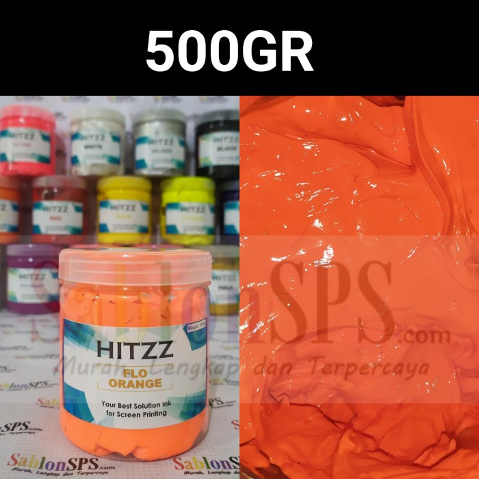 

Terlaris Tinta Plastisol Orange Fluorecent Stabilo Distro Clothing 500Gr Bagus