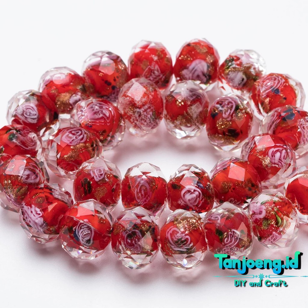 Batu Crystal Ceko Murano-Batu Kristal Ceko Murano-Bahan Craft Manik manik Kerajinan Gelang