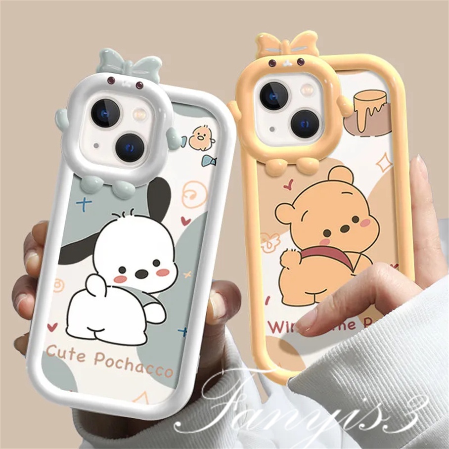 Compatible For iPhone 13 12 11 Pro Max X XR Xs Max 8 7 6 6s Plus SE 2020  Soft Case Pelindung Desain Winnie the Pooh Dog Untuk