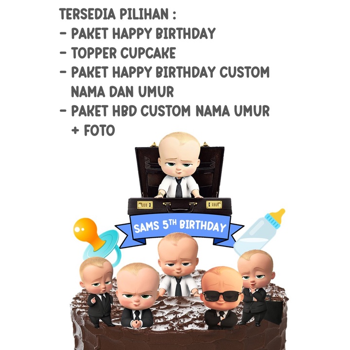 [ BISA COD ] TOPPER CAKE BABY BOSS / BABY BOSS / TOPPER MURAH