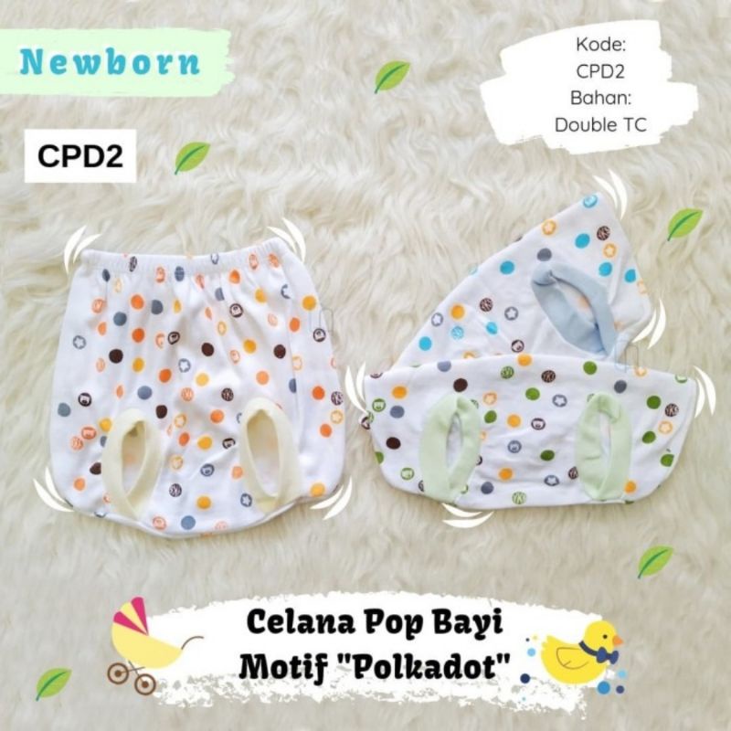 12 Pcs Celana Pop Bayi motif Polkadot SNI