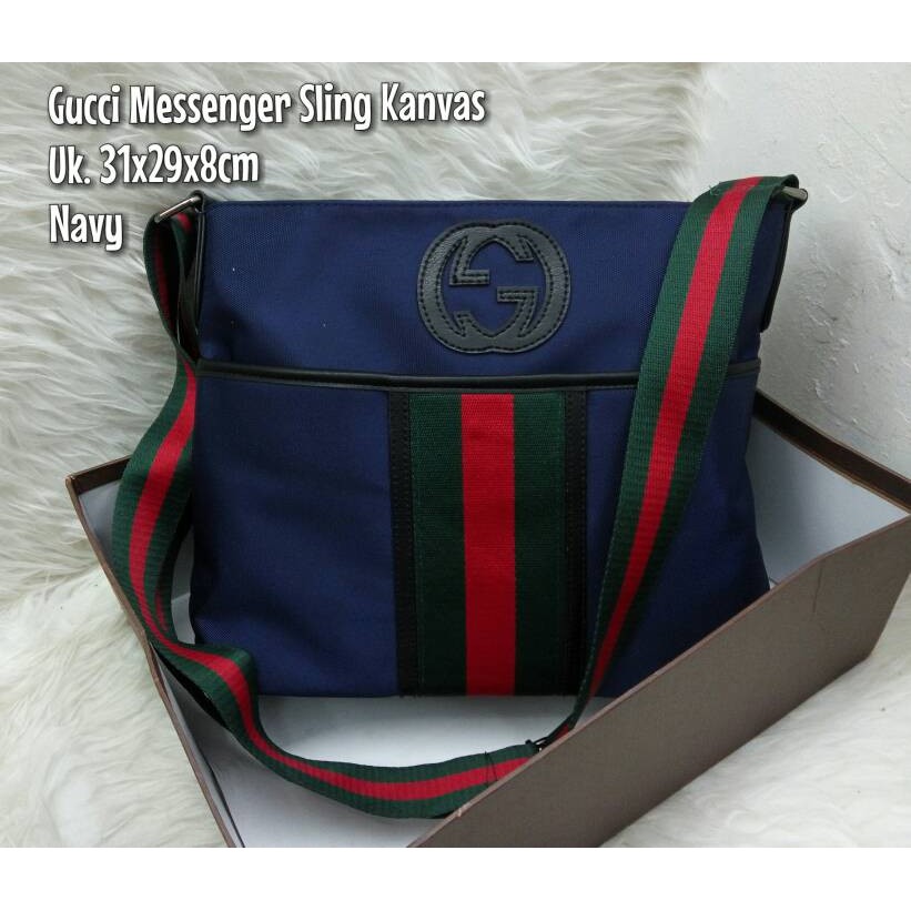 TAS GUCCI MESSENGER SLING KANVAS