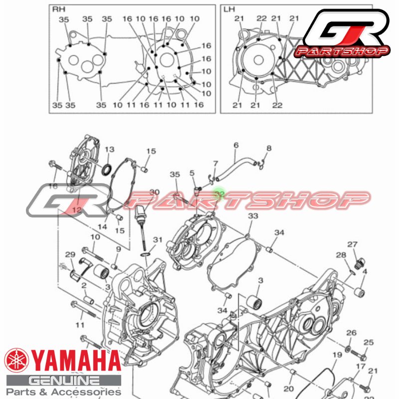 COVER GARDAN NMAX 2DP ORIGINAL YAMAHA RUMAH BEARING CRANKCASE GIRBOX RASIO ORI YGP