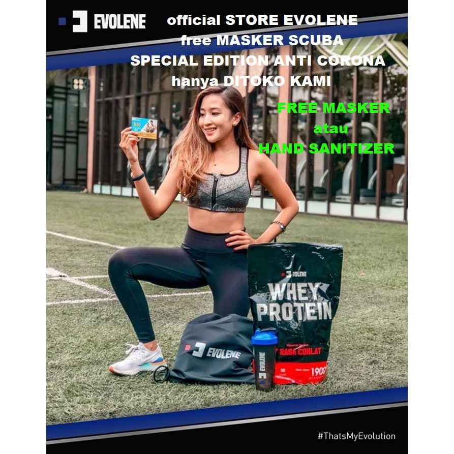 COD EVOLENE Whey Protein BPOM 50 Serving FREE MASKER SCUBA atau HS