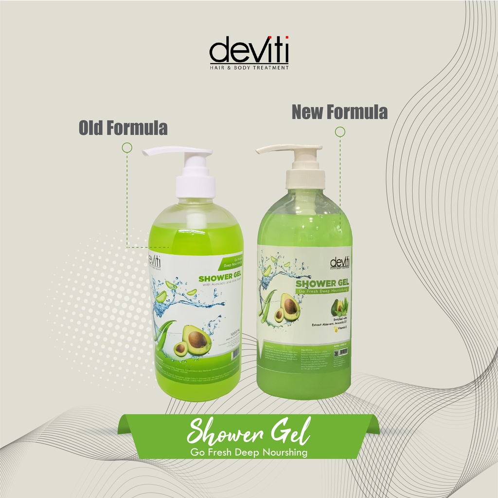 Deviti Shower Gel Alfocado &amp; Aloe Scent Fresh Deep Nourshing - Botol 1Kg