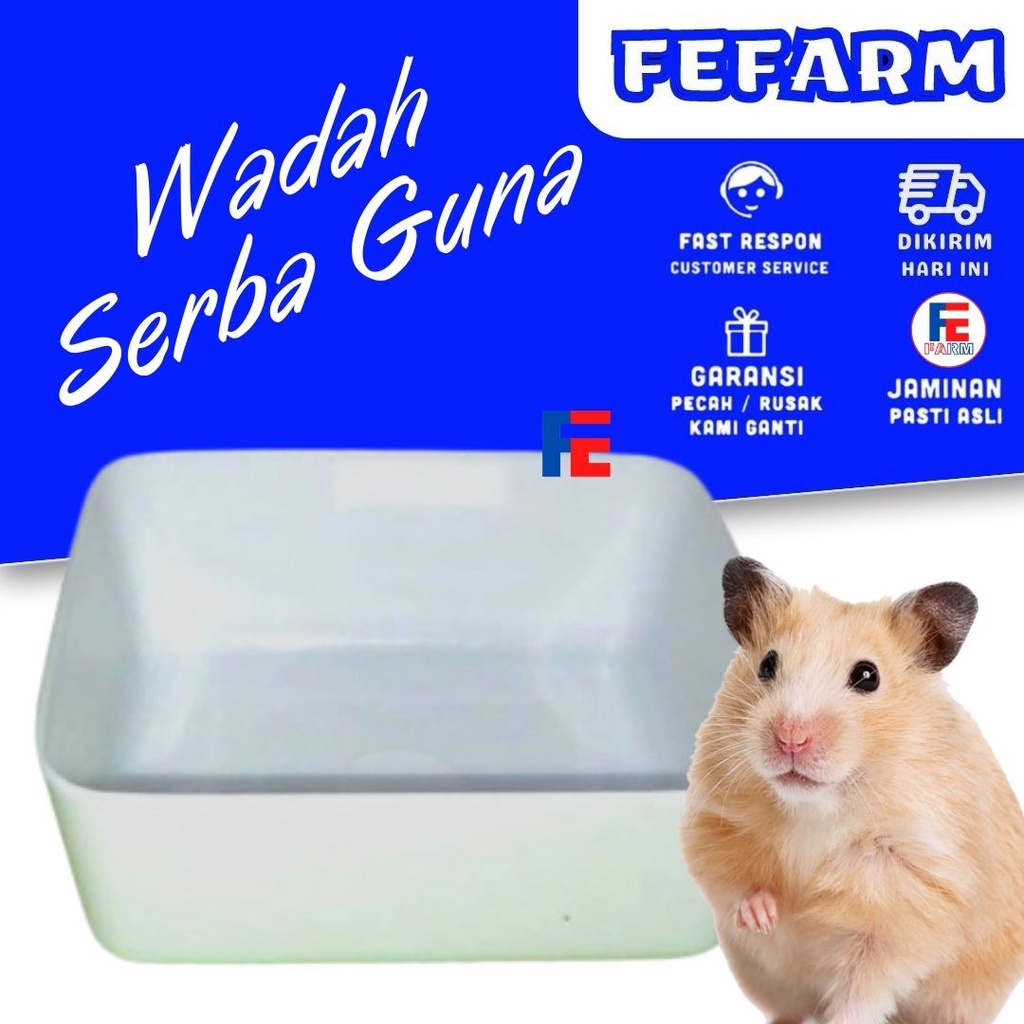 TEMPAT MAKAN HAMSTER KOTAK - Tempat Makan Hamster Tempat Mandi Hamster FEFARM