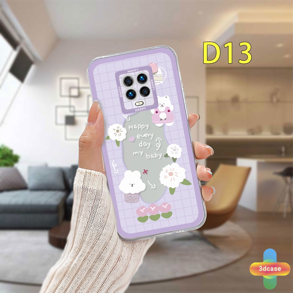 Casing Soft TPU Case Xiaomi Redmi Note 9 8 10 10S 9 10 PRO MAX 11 9S Xiaomi Redmi POCO C3 C31 X3 NFC X3 PRO Redmi 9C NFC 9A 9i 9T 9AT 9ACTIV 9 PRO Power 10X POCO M2 PRO 10 Prime Lover Wavy Edge Cute Bear Rabbit Back Cover