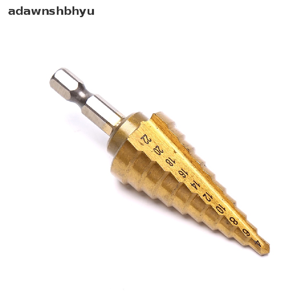 Adawnshbhyu 4-22MM HSS Hex Titanium Cone Drill Bit Hole Cutter Untuk Alat Listrik Bor Baja