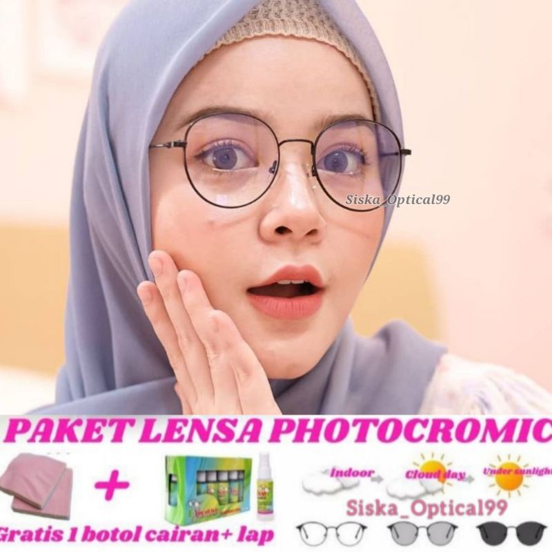 Frame Kacamata Photocromic | Kacamata Minus Anti Radiasi | Kacamata Wanita 6324