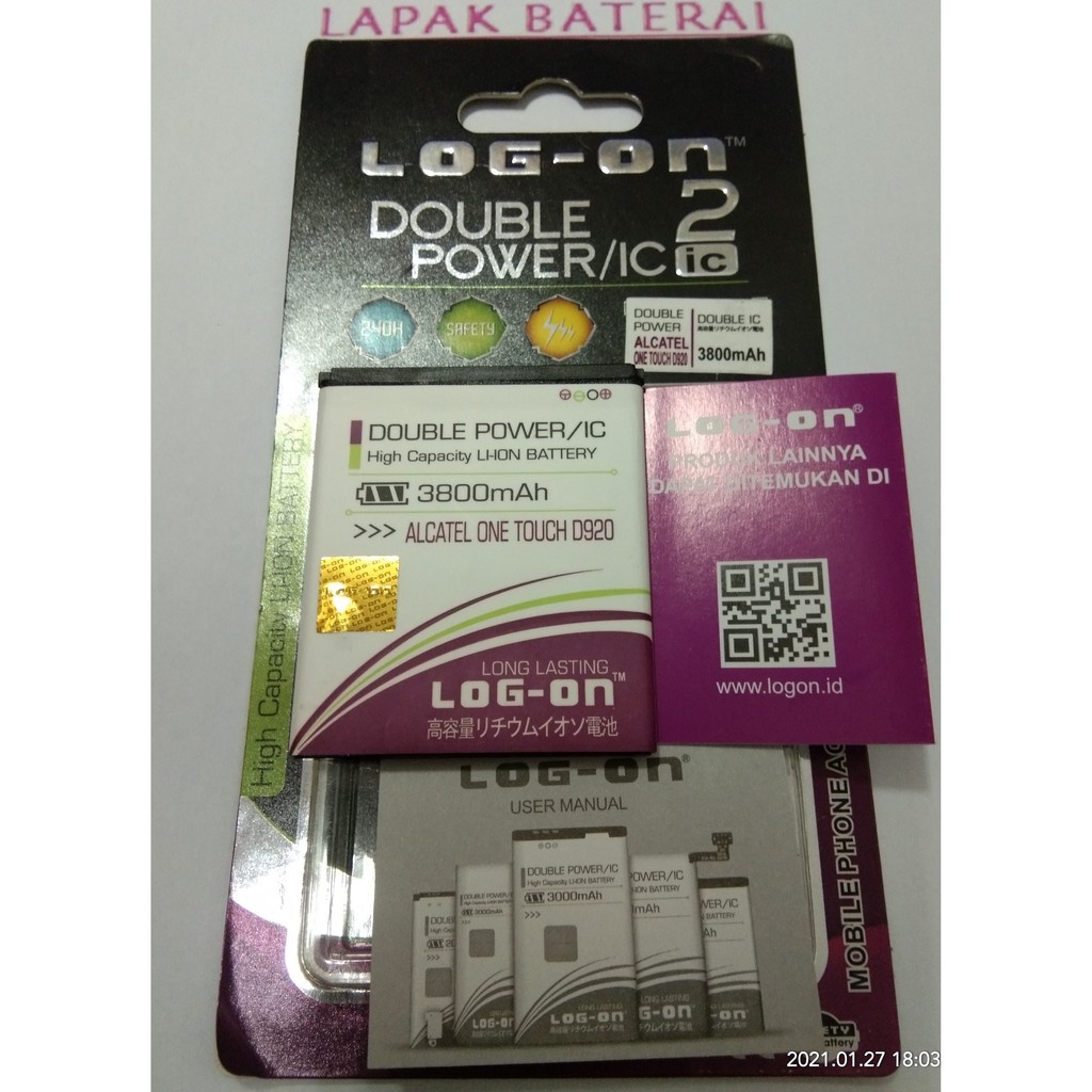 LOG - ON Baterai ALCATEL ONE TOUCH D920 - batre alcatel d920 battery ORIGINAL