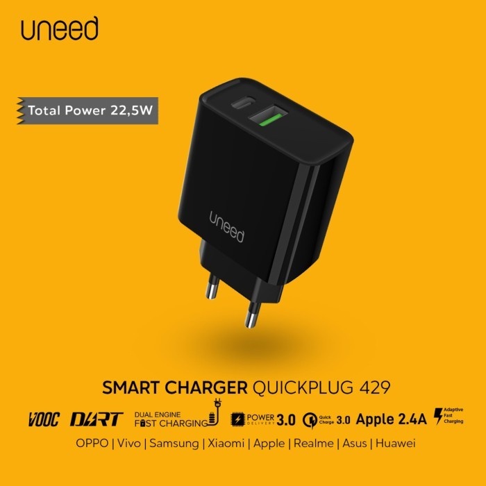 Charger UNEED QuickPlug 429 Quick Charge 3.0 Max 22,5 watt