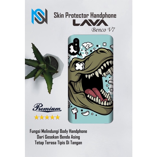 Isi 2pcs Garskin Hp Lava Benco V7 Motif Dino Free Custom Motif (Bisa COD)