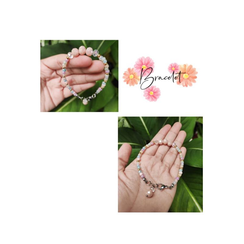 Gelang Manik pasir warna pastel