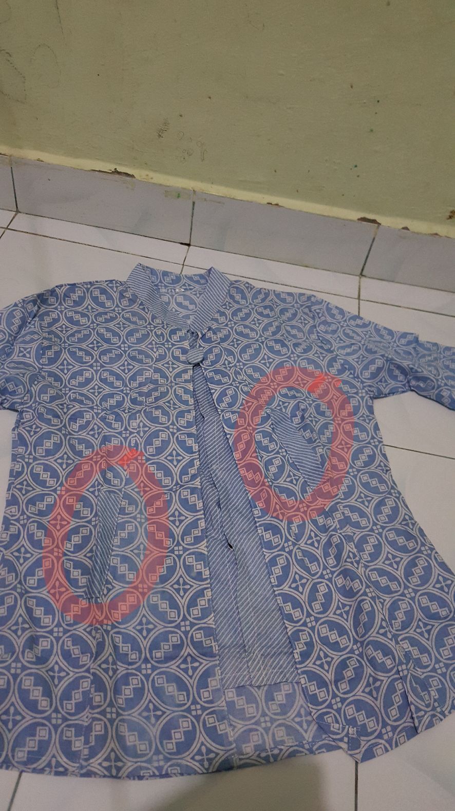 Blus Luna Cardi Monoblue Batik Kerja Kantoran Indigo Blue Atasan Kondangan Seragaman Layer Blouse