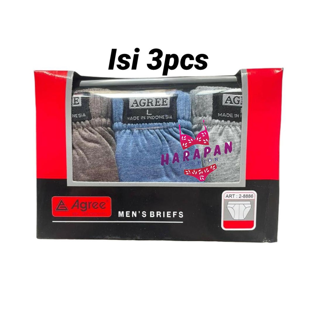 Celana Dalam Pria Dewasa - CD Agree MERAH - Pakaian Dalam - Underwear AGREE SET 3