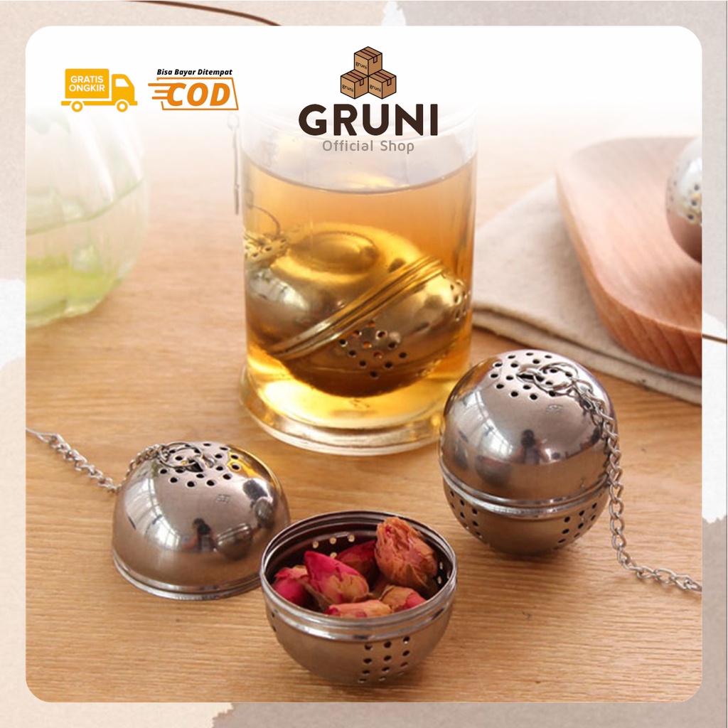 GRUNI CY0020 Saringan Teh Bulat Stainless Saringan Teh Viral Filter Teh Kering Stainless Penyaring A