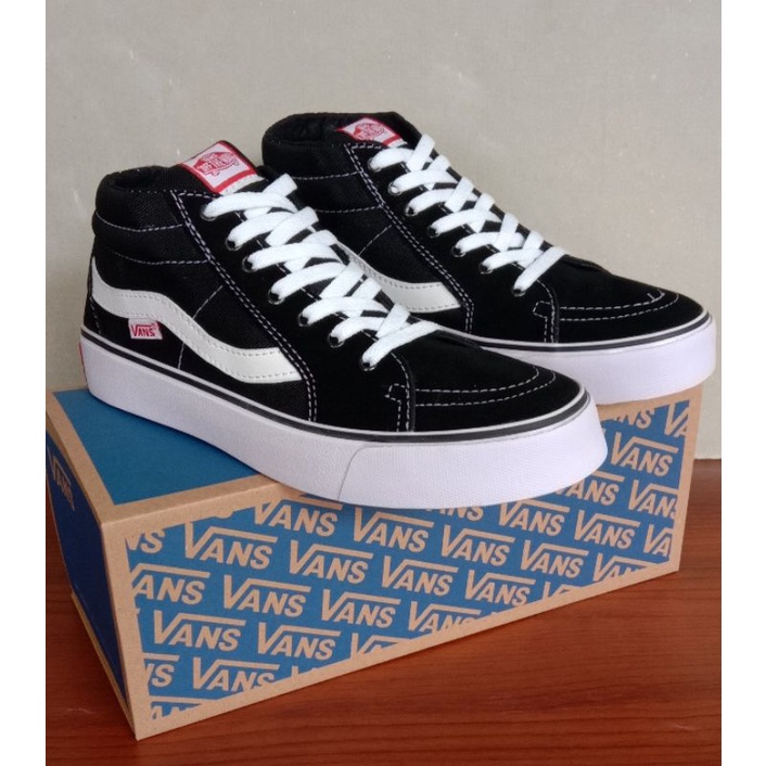 sepatu vans old skool sk8 high black white vans premium sk8 tinggi hitam putih